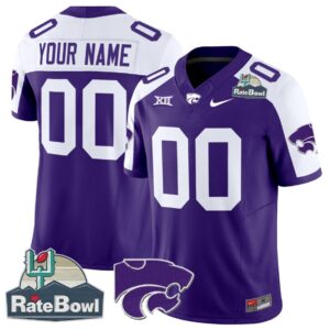 Custom Kansas State Wildcats Jersey 2025 Rate Bowl Patch Purple Alternate
