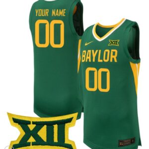Custom Baylor Bears Jersey NCAA College Basketball Game Stiched Green