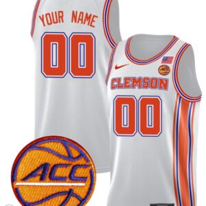 Custom Clemson Tigers Jersey College Basketball Game Stiched Retro White