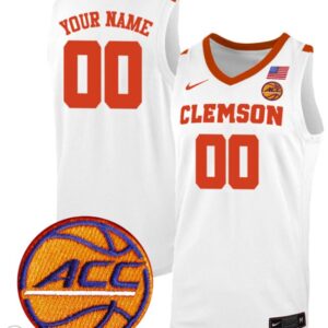 Custom Clemson Tigers Jersey College Basketball Game Stiched White