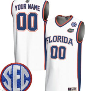 Custom Florida Gators Jersey College Basketball Stiched White