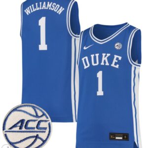 Zion Williamson Jersey #1 Duke Blue Devils Basketball Stiched Blue