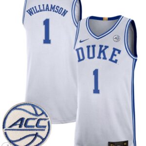 Zion Williamson Jersey #1 Duke Blue Devils Basketball Stiched White
