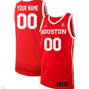 Custom Houston Cougars Jersey College Basketball Stiched Red