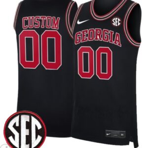 Custom Georgia Bulldogs Jersey College Basketball Stiched Throwback Black