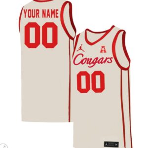 Custom Houston Cougars Jersey College Basketball Stiched White