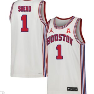 Jamal Shead Jersey #1 Houston Cougars College Basketball Stiched Throwback White