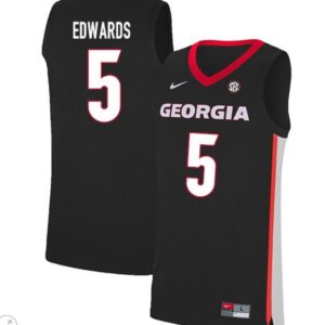 Anthony Edwards Jersey #5 Georgia Bulldogs College Basketball Stiched Black