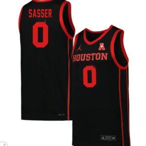 Marcus Sasser Jersey #0 Houston Cougars College Basketball Stiched Black