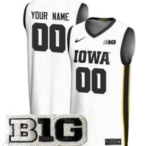 Custom Iowa Hawkeyes Jersey College Basketball Stiched Game White