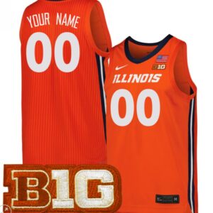 Custom Illinois Fighting Illini Jersey College Basketball Stiched Home Orange