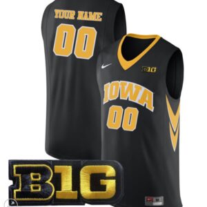 Custom Iowa Hawkeyes Jersey College Basketball Stiched Black Alternate
