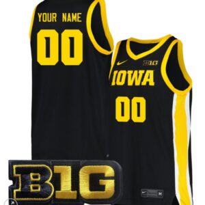 Custom Iowa Hawkeyes Jersey College Basketball Stiched Game Black