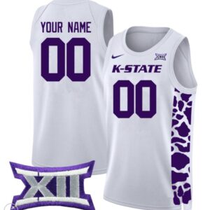 Custom Kansas State Wildcats Jersey College Basketball Stiched Game White