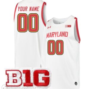 Custom Maryland Terrapins Jersey College Basketball Stiched Game White