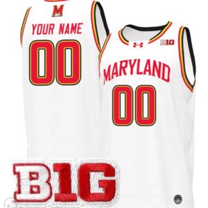 Custom Maryland Terrapins Jersey College Basketball Stiched White