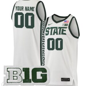 Custom Michigan State Spartans Jersey College Basketball Stiched Game White