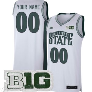 Custom Michigan State Spartans Jersey College Basketball Stiched Retro White