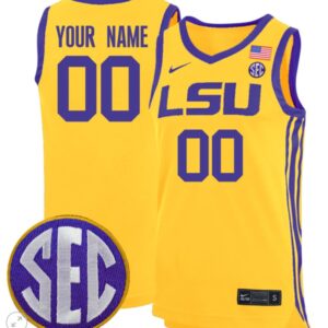 Custom Lsu Tigers Jersey College Basketball Stiched Game Gold