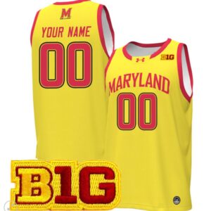 Custom Maryland Terrapins Jersey College Basketball Stiched Gold