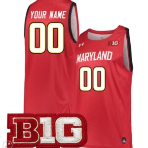 Custom Maryland Terrapins Jersey College Basketball Stiched Game Red