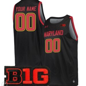 Custom Maryland Terrapins Jersey College Basketball Stiched Game Black