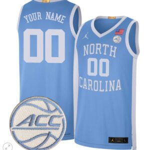 Custom North Carolina Tar Heels Jersey Basketball Stiched Limited Retro Blue