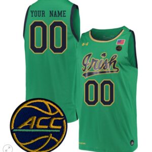 Custom Notre Dame Fighting Irish Jersey Basketball Stiched Green