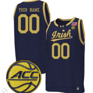 Custom Notre Dame Fighting Irish Jersey Basketball Stiched Irish Navy
