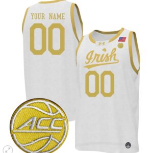 Custom Notre Dame Fighting Irish Jersey Basketball Stiched Irish White
