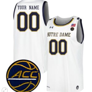 Custom Notre Dame Fighting Irish Jersey Basketball Stiched White