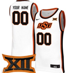 Custom Oklahoma State Cowboys Jersey Basketball Stiched Game White