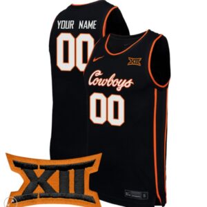 Custom Oklahoma State Cowboys Jersey Basketball Stiched Game Black