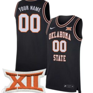 Custom Oklahoma State Cowboys Jersey Basketball Stiched Throwback Black