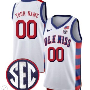 Custom Ole Miss Rebels Jersey College Basketball Stiched White