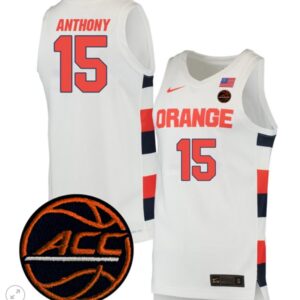 Carmelo Anthony Jersey #15 Syracuse Orange College Basketball Stiched Game White