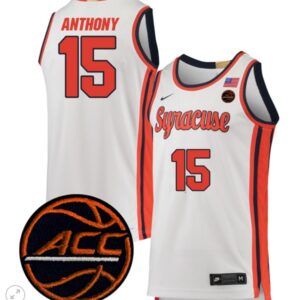 Carmelo Anthony Jersey #15 Syracuse Orange College Basketball Stiched Retro White