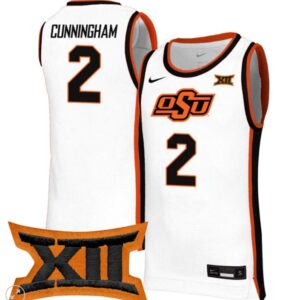 Case Kunninghams Jersey #2 Oklahoma State Cowboys Basketball Stiched Game White