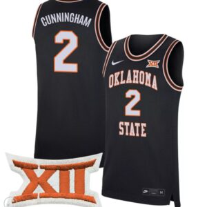 Case Kunninghams Jersey #2 Oklahoma State Cowboys Basketball Stiched Throwback Black