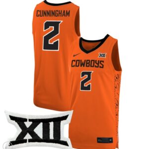 Case Kunninghams Jersey #2 Oklahoma State Cowboys Basketball Stiched Orange