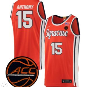 Carmelo Anthony Jersey #15 Syracuse Orange College Basketball Stiched Retro Orange