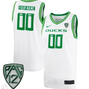 Custom Oregon Ducks Jersey College Basketball Stiched White