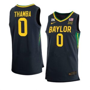 Men's #0 Flo Thamba Jersey Baylor Bears College Basketball Jerseys Black