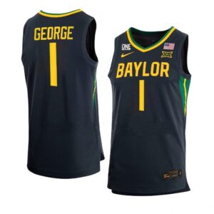 Men's #1 Keyonte George Jersey Baylor Bears College Basketball Jerseys Black