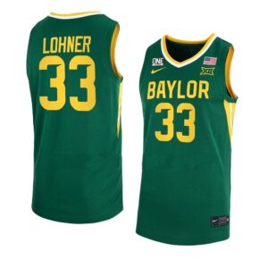 Men's #33 Caleb Lohner Jersey Baylor Bears College Basketball Jerseys Green