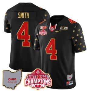 Jeremiah Smith Jersey #4 Ohio State National Champions 2025 Patch Black Limited