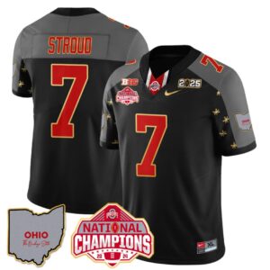 C J Stroud Jersey #7 Ohio State National Champions 2025 Patch Black Special