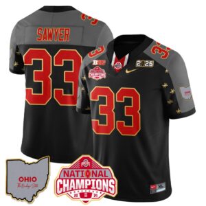 Jack Sawyer Jersey #33 Ohio State National Champions 2025 Patch Black Special