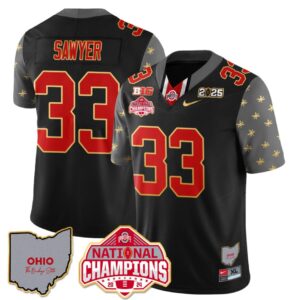 Jack Sawyer Jersey #33 Ohio State National Champions 2025 Patch Black