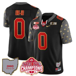 OH-IO Jersey #0 Ohio State National Champions 2025 Patch Black